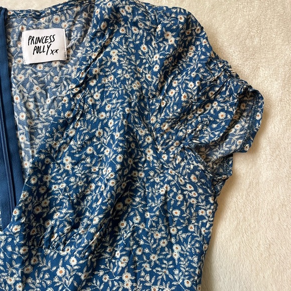 Floral Blue and white mini Dress Princess Polly - Picture 5 of 7